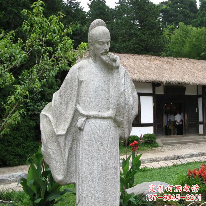 三明白居易石雕塑像-公园景区中国古代历史文化名人雕塑