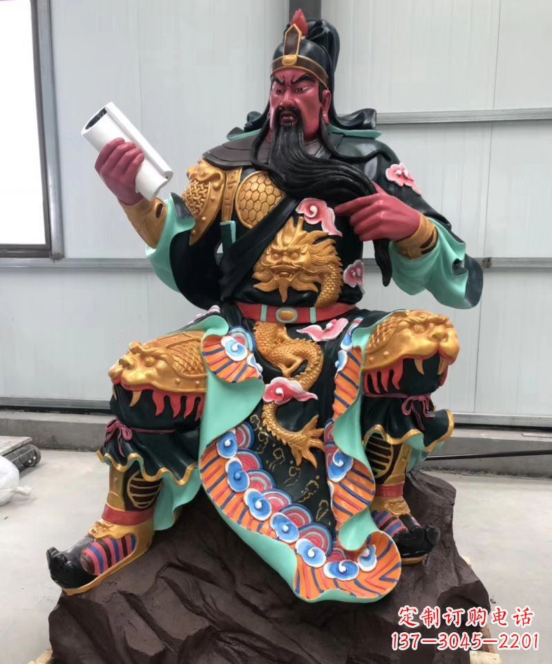 三明玻璃钢彩绘关公雕像艺术之美