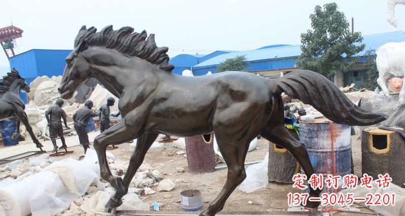 三明玻璃钢仿铜马广场动物雕塑精美雕塑装点繁华城市