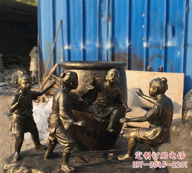 三明司马光雕塑以玻璃钢仿铜创作