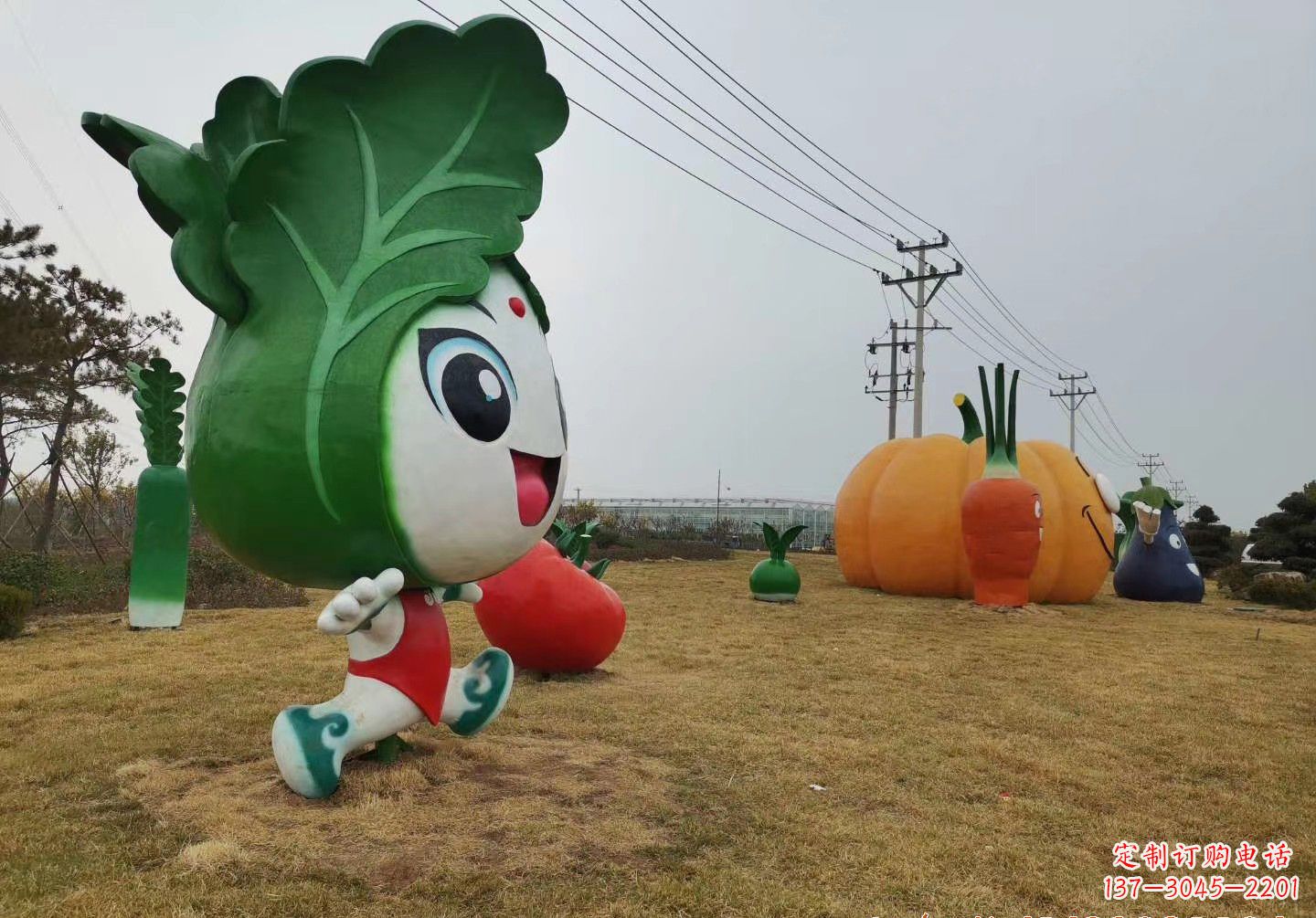 三明玻璃钢白菜雕塑精美的艺术品