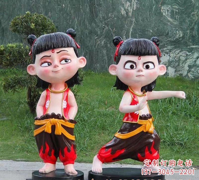 三明哪吒玻璃钢卡通人物雕塑的象征