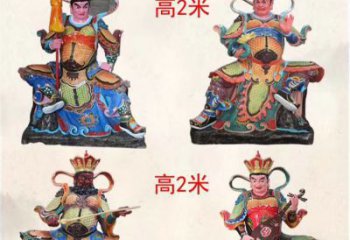 三明玻璃钢彩绘四大天王雕塑宏伟壮观的艺术珍品