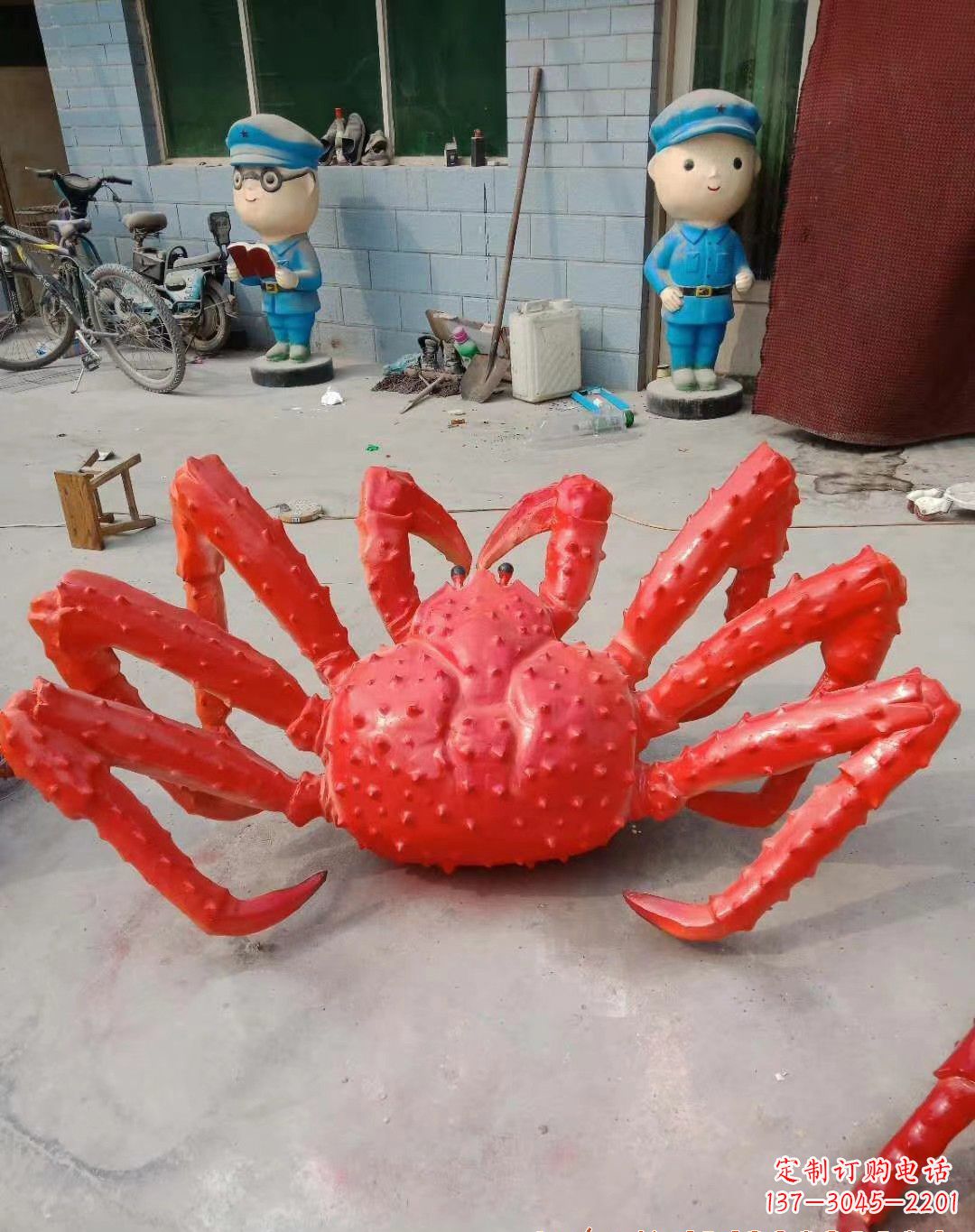 三明玻璃钢螃蟹雕塑精美而可观