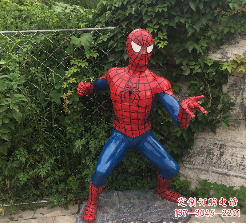 三明玻璃钢蜘蛛侠一座精致的雕塑