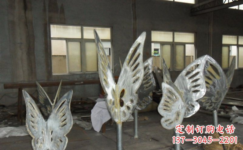 三明不锈钢彩色蝴蝶景观雕塑——美丽色彩装点美景