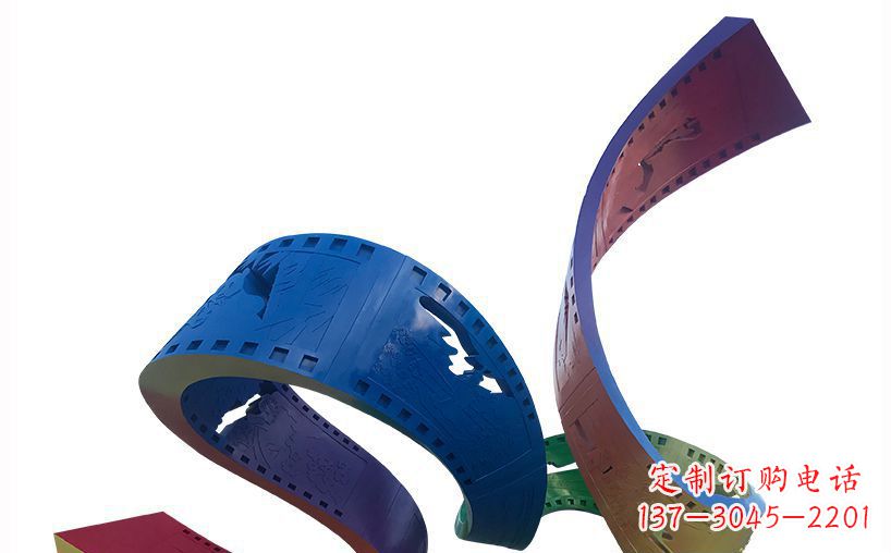 三明不锈钢彩色胶卷公园雕塑精美的艺术珍品