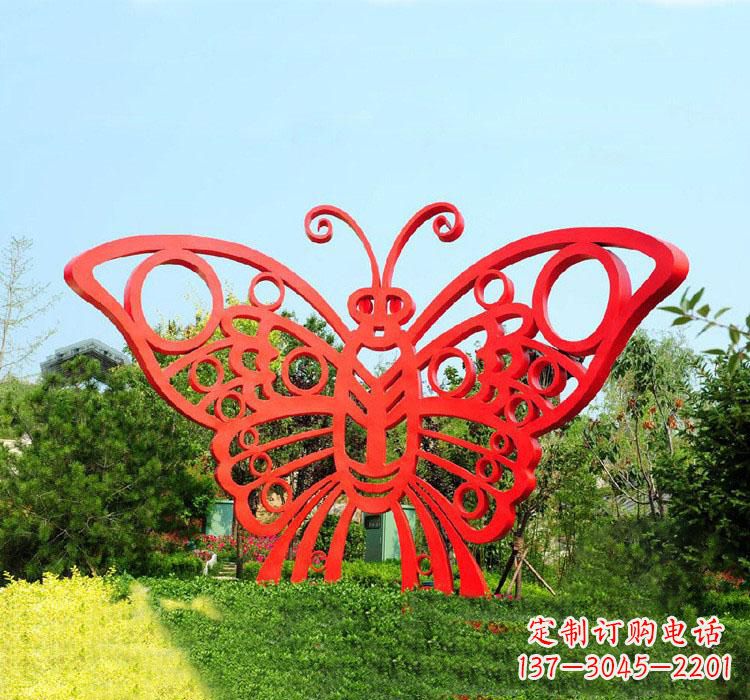 三明不锈钢草坪蝴蝶雕塑让草坪绽放蝴蝶之美