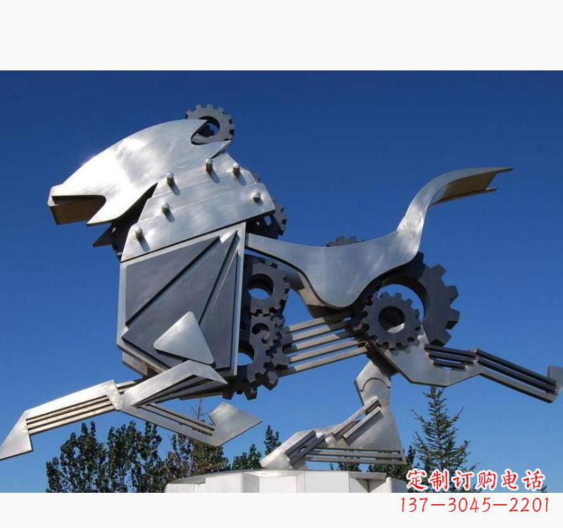 三明不锈钢齿轮飞马雕塑精致细腻的艺术品