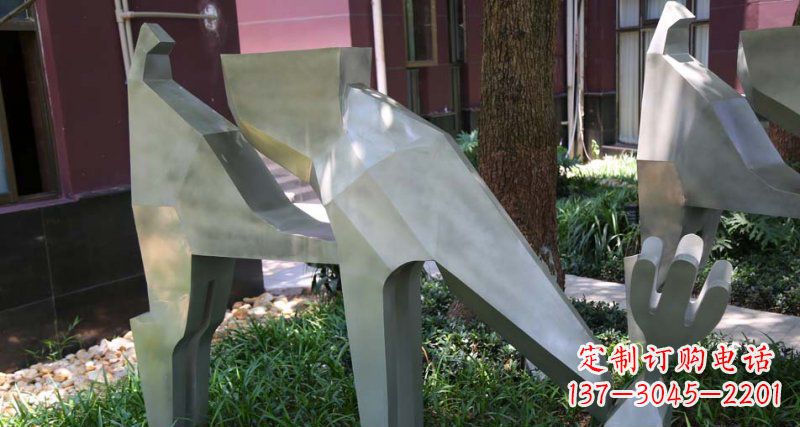 三明精美的不锈钢梅花鹿雕塑