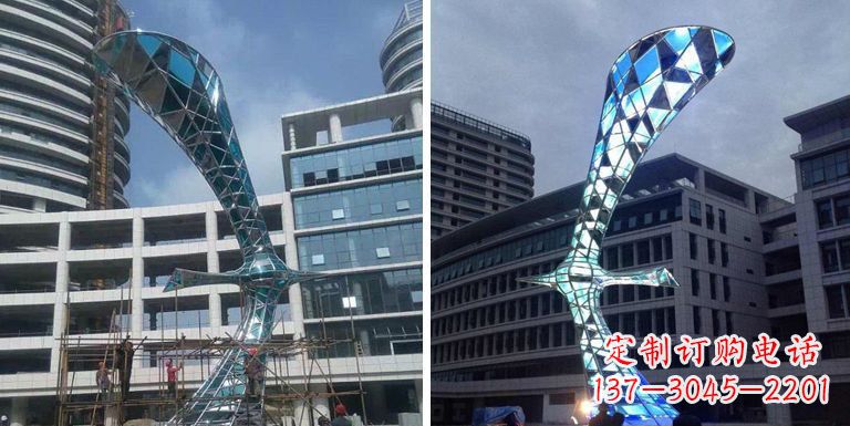 三明大雁景观雕塑——精美不锈钢艺术品