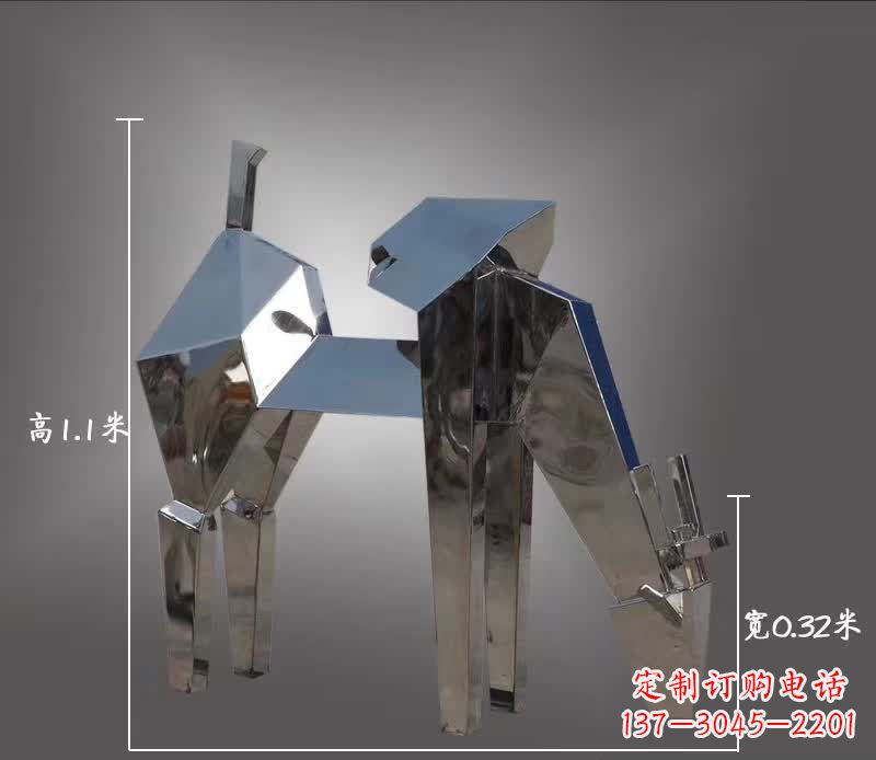 三明不锈钢动物雕塑——鹿