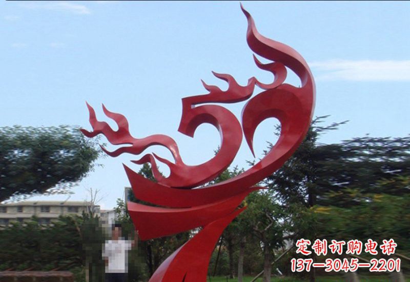 三明不锈钢凤凰涅槃雕塑——象征着新生