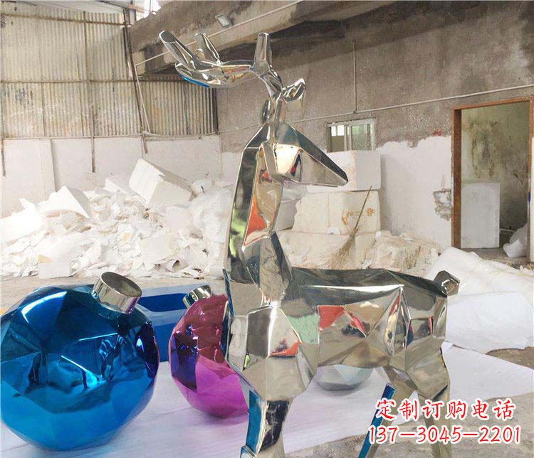 三明不锈钢梅花鹿雕塑