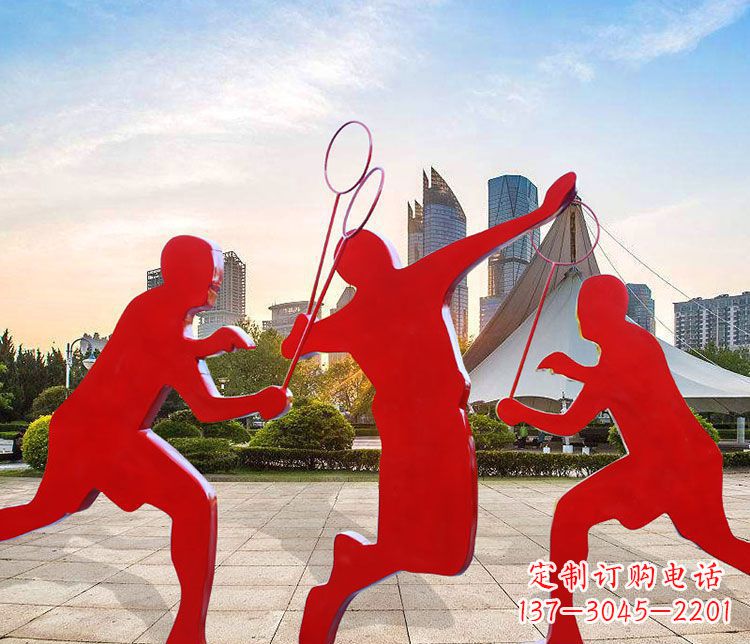 三明羽毛球雕塑以不锈钢为原料的精美艺术品