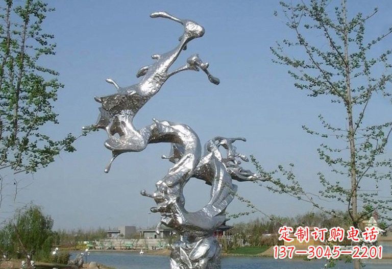 三明不锈钢蛟龙出海雕塑