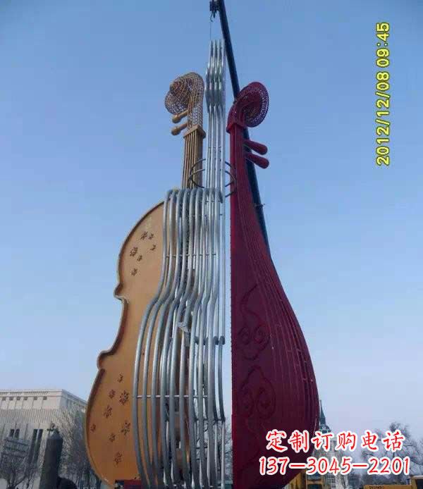 三明不锈钢琵琶雕塑演奏着灵魂之音