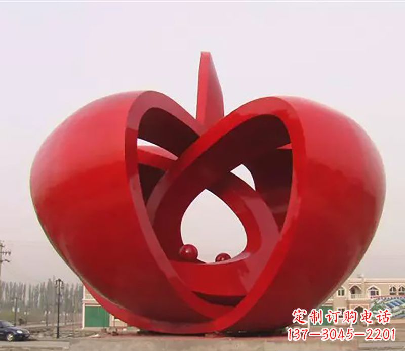 三明精致的不锈钢苹果雕塑