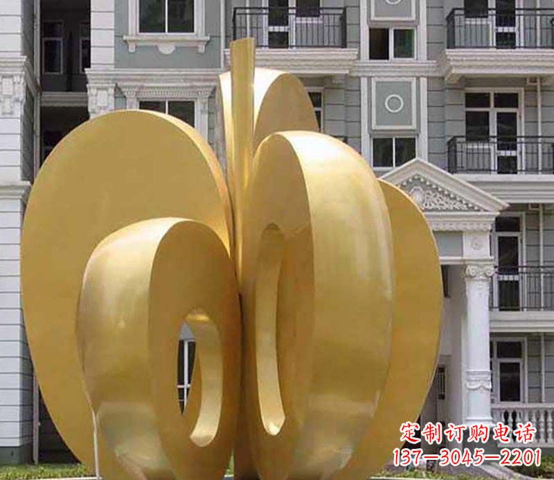 三明不锈钢苹果雕塑极具视觉震撼力