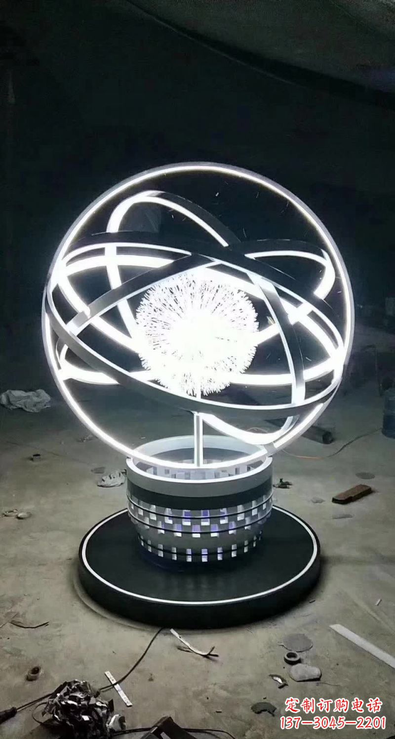 三明不锈钢蒲公英圆环雕塑艺术之美