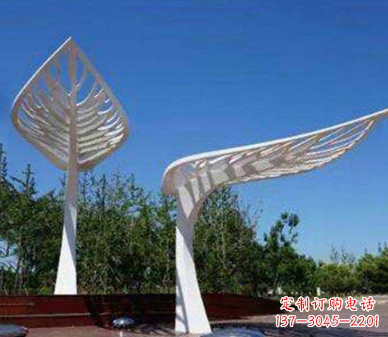 三明精美不锈钢树叶雕塑