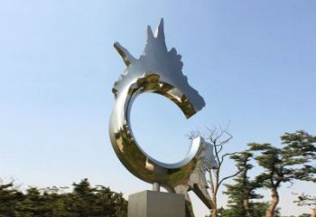 三明不锈钢抽象龙头雕塑