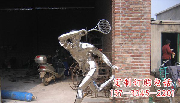 三明不锈钢打羽毛球雕塑 (2)