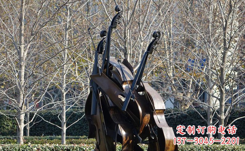 三明不锈钢大提琴雕塑细节丰富的艺术象征
