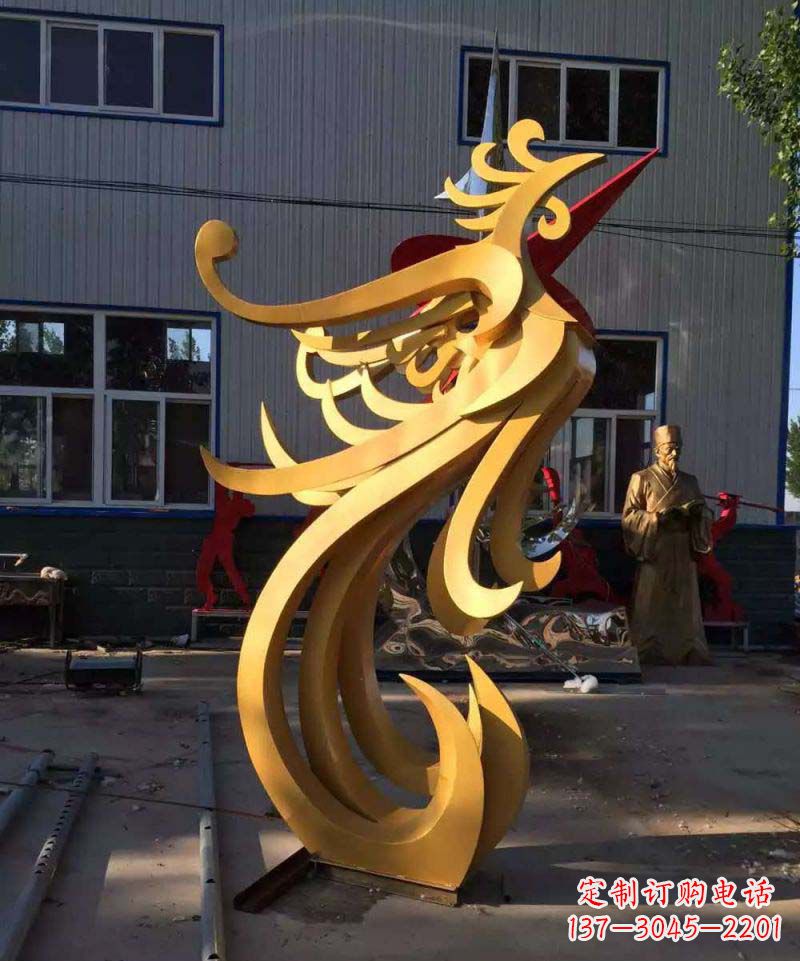 三明不锈钢雕刻凤凰雕塑传承精美工艺