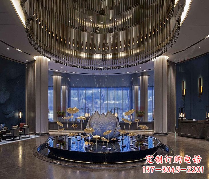 三明不锈钢锻造荷花雕塑精美无比