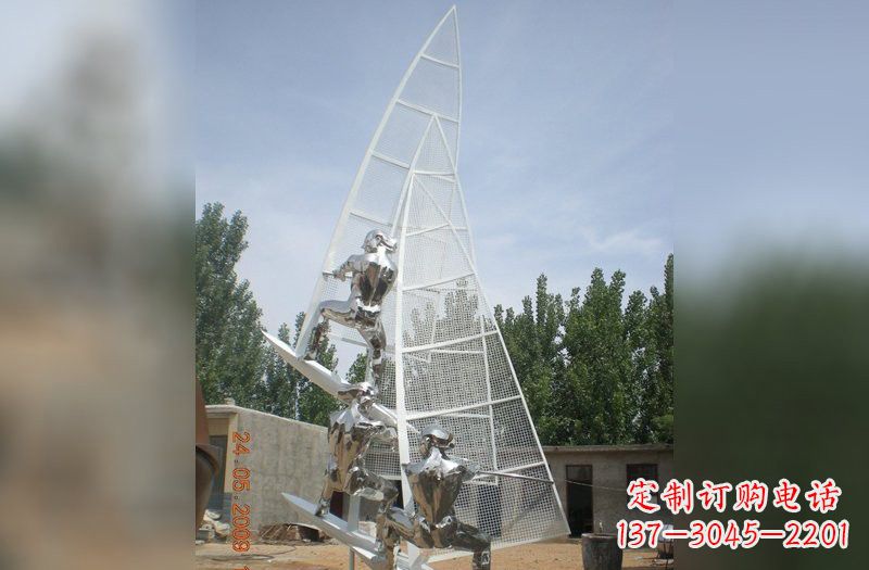 三明不锈钢帆船雕塑精美的艺术品