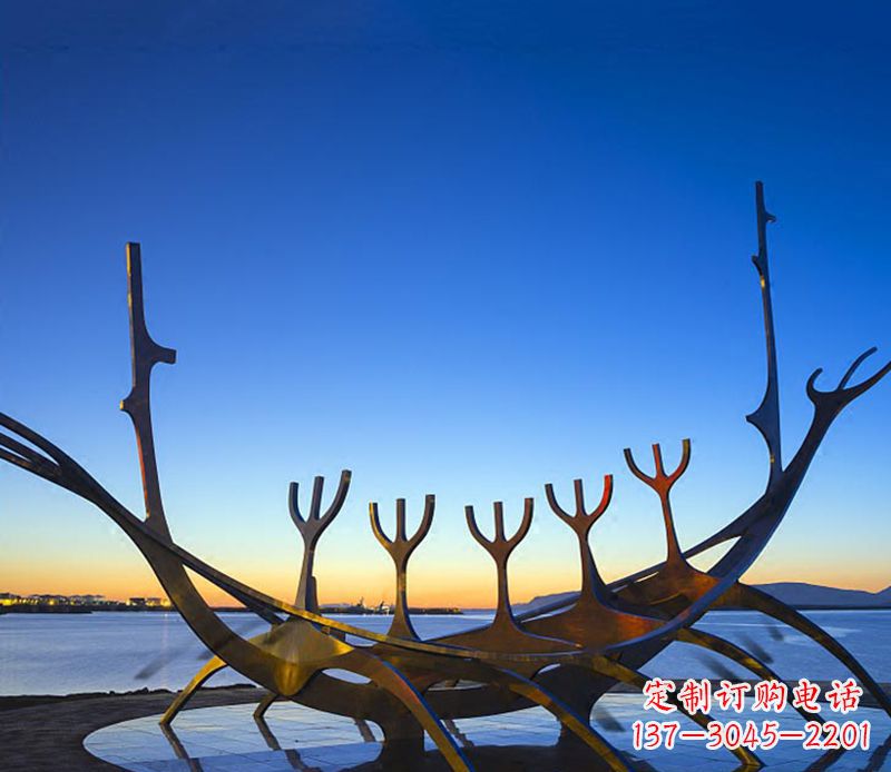 三明帆船雕塑精致的海洋艺术品