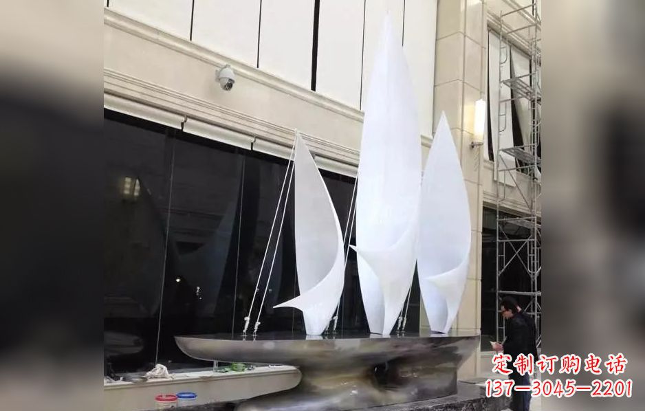 三明不锈钢帆船海洋迷人的雕塑