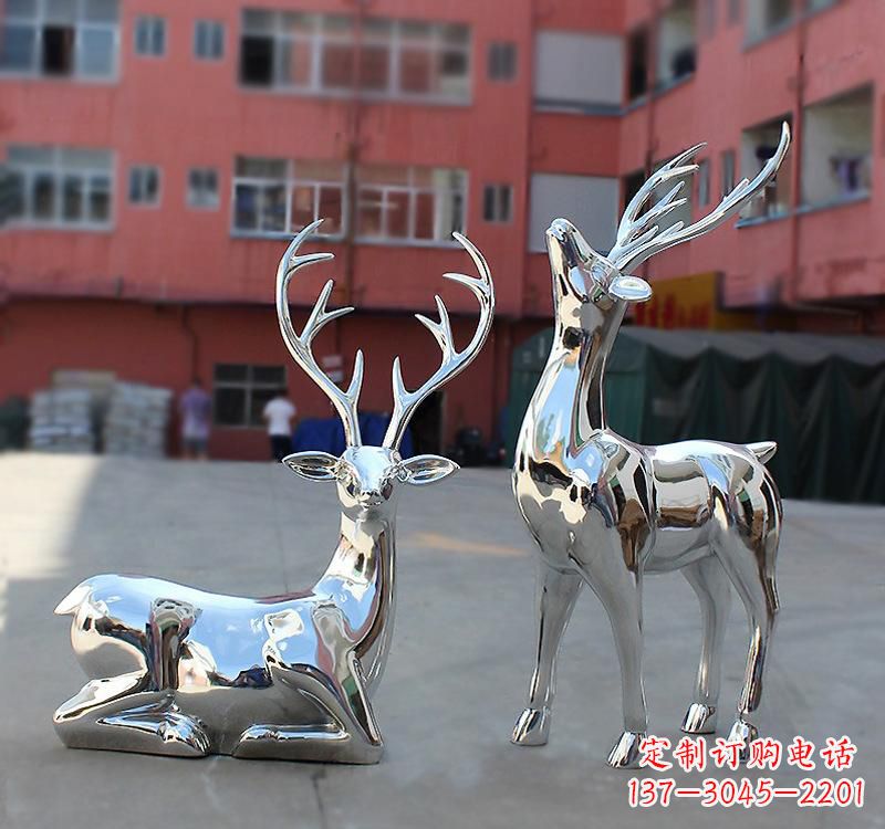 三明不锈钢仿真梅花鹿雕塑——精致美观