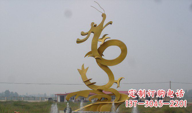 三明不锈钢飞龙雕塑精美传承中华文化