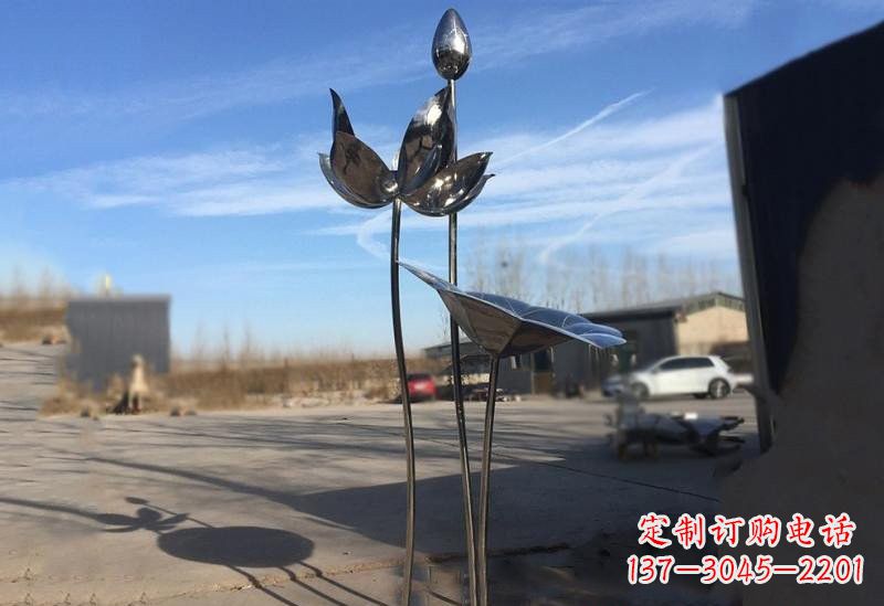 三明不锈钢荷花雕塑精美的艺术瑰宝