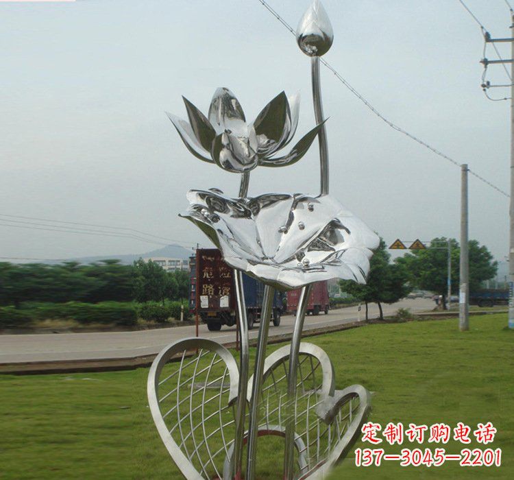 三明不锈钢荷叶雕塑——精美优雅的艺术品