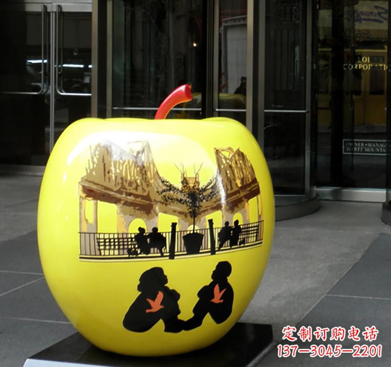 三明不锈钢苹果雕塑——一座精美的公园景观