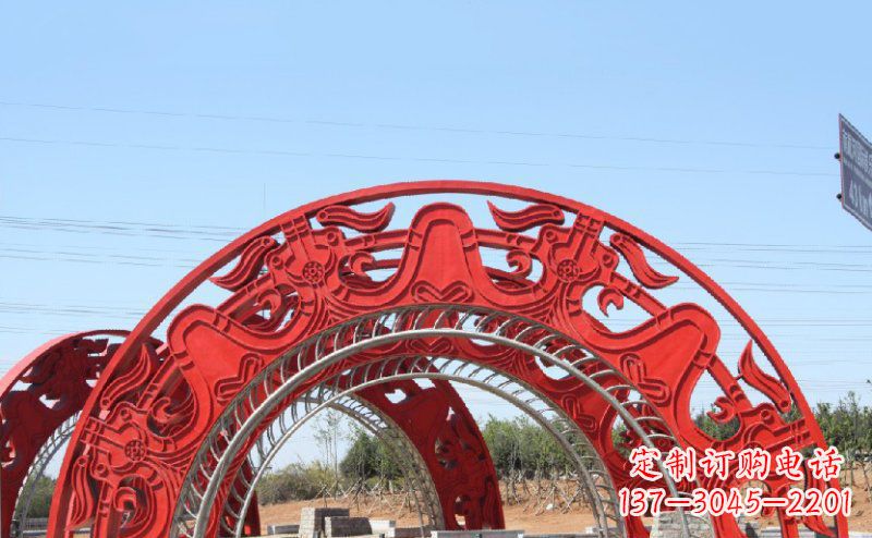 三明不锈钢拱门雕塑美丽的艺术精品