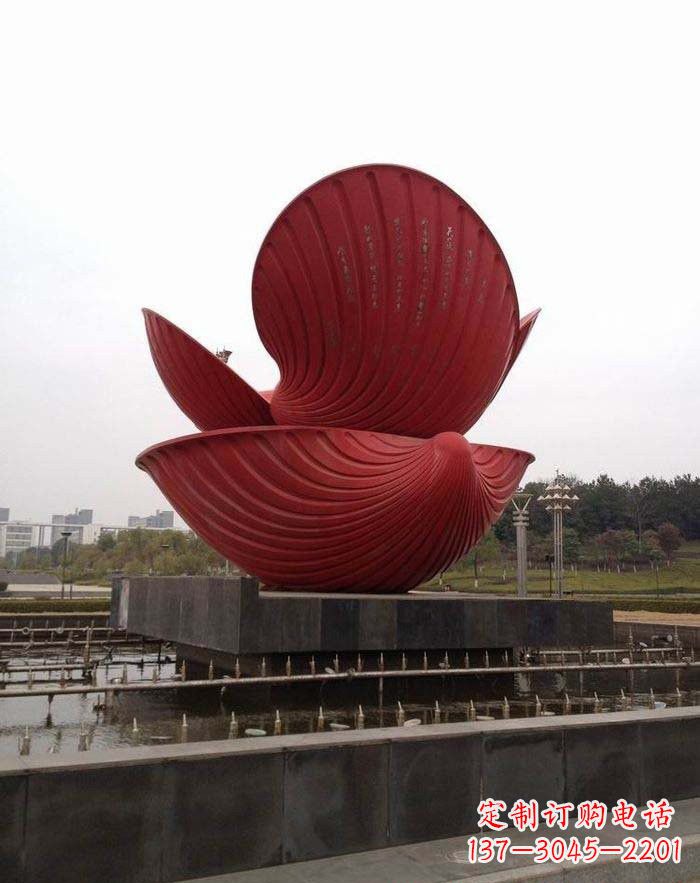 三明不锈钢贝壳喷泉雕塑——海洋之美无限