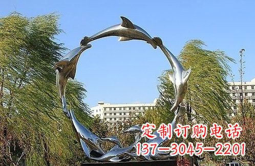 三明不锈钢海豚雕塑美的化身