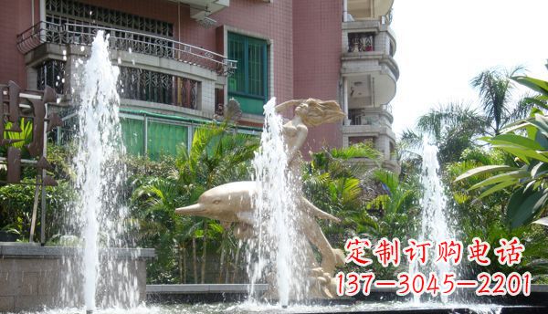 三明不锈钢海豚喷泉雕塑精美的海洋艺术