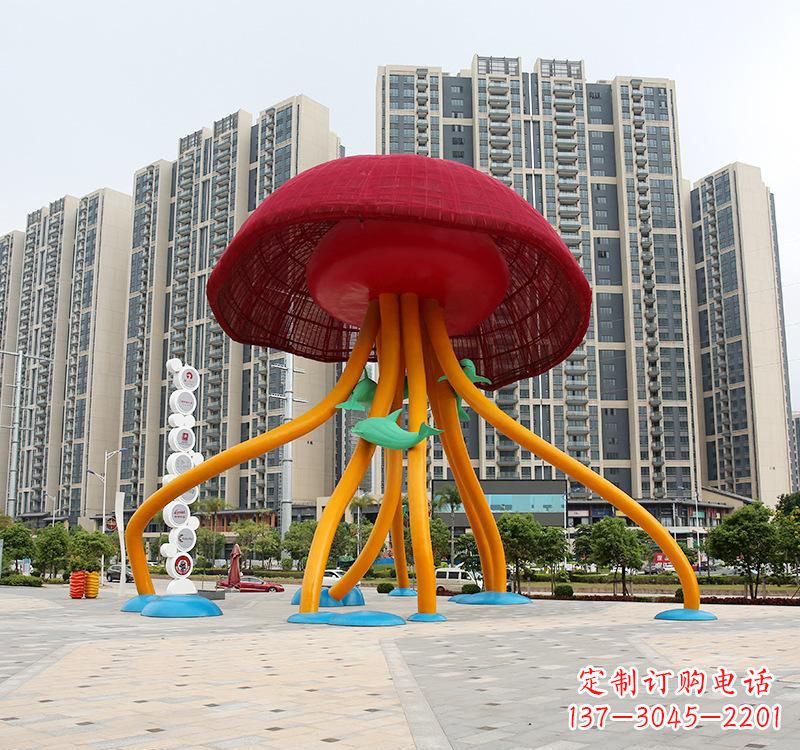 三明不锈钢海洋水母动物雕塑精美绝伦