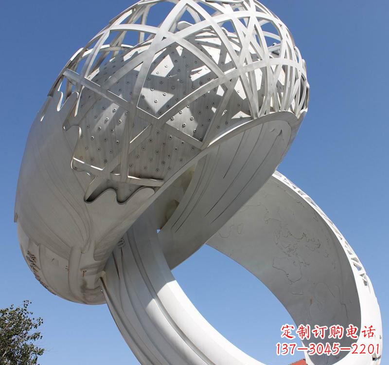 三明不锈钢户外婚庆戒指雕塑婚礼永恒的记忆