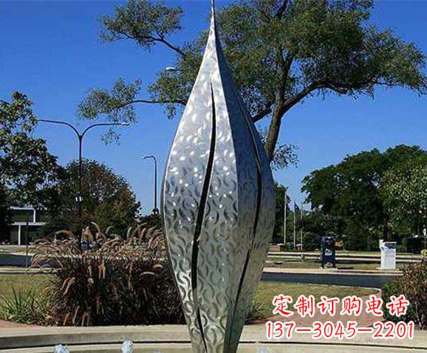 三明不锈钢花骨朵喷泉雕塑精致细节展现精美艺术