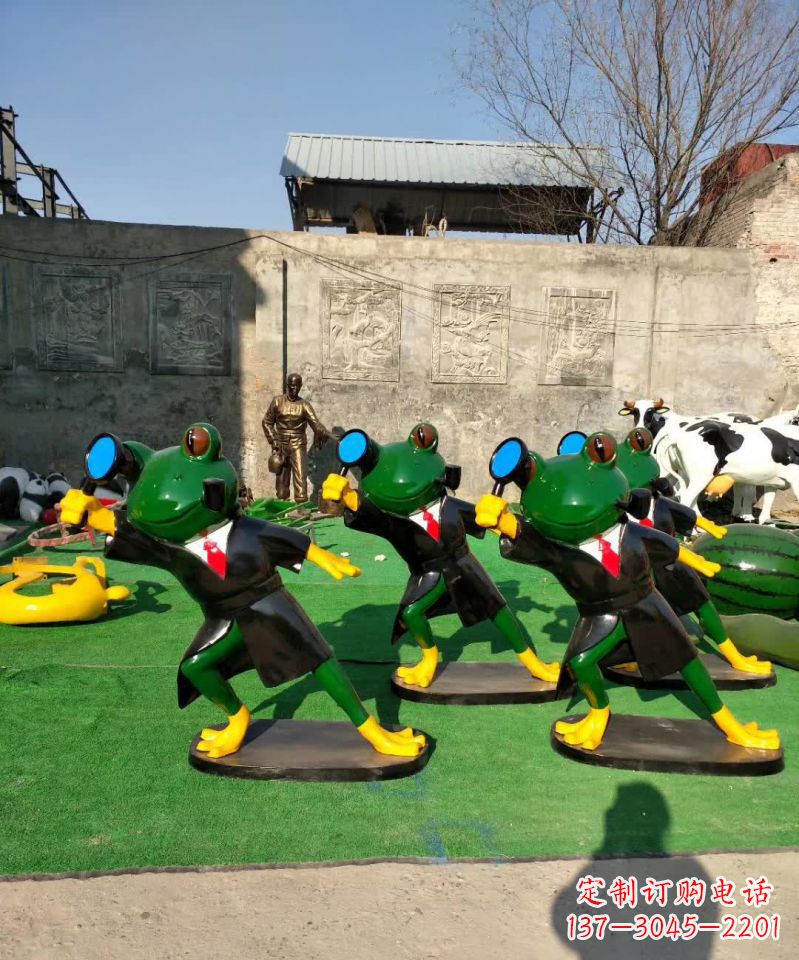 三明不锈钢青蛙雕塑精致可爱的艺术品