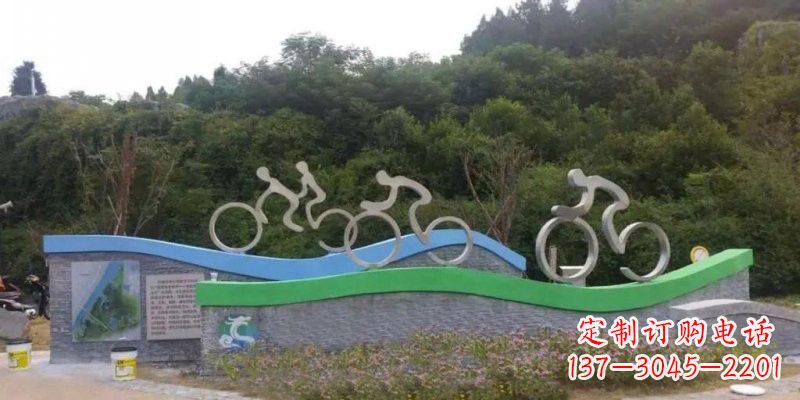 三明不锈钢自行车雕塑——给景区增添一抹绚烂