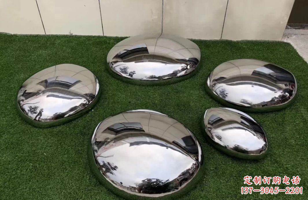 三明精致灵动的不锈钢鹅卵石雕塑