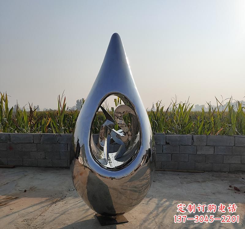 三明不锈钢水滴雕塑展现自然之美