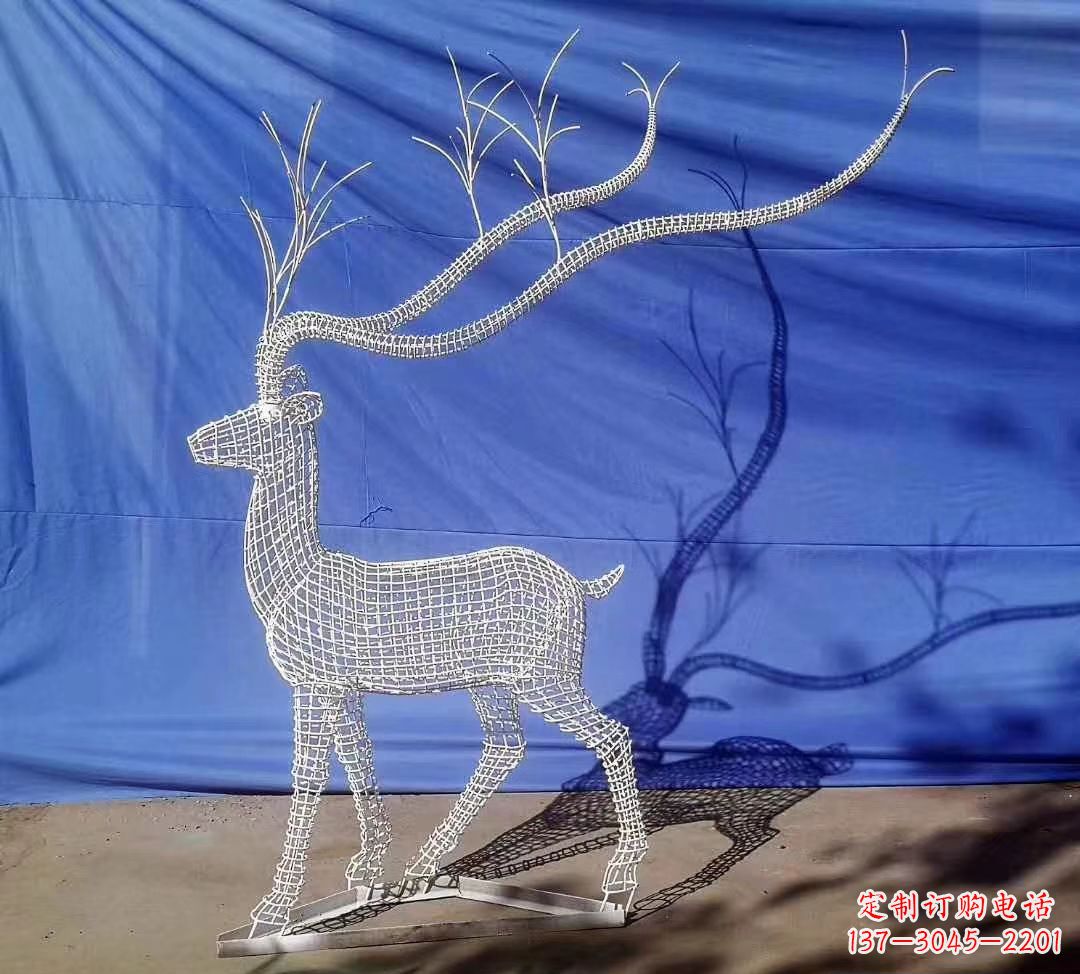 三明不锈钢麋鹿雕塑精美的景观装饰品